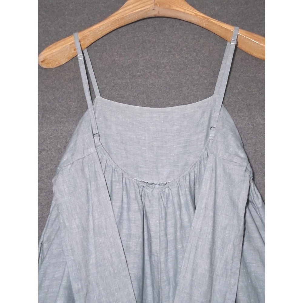 Madewell Linen Blend Tie Back Wide Leg Jumpsuit Size 4 Faded Shale Strappy - Picture 5 of 9